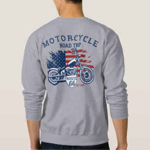 Sudadera Personaliza Ruta 66 Viaje en Motocicleta Bandera d