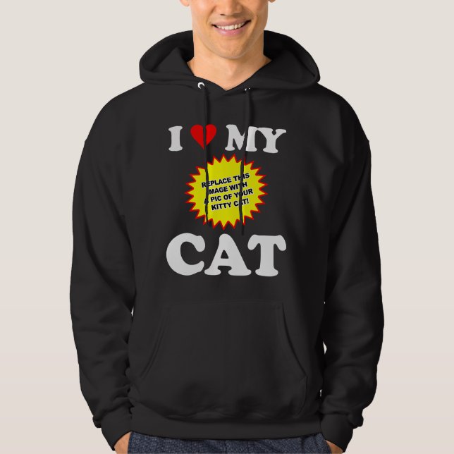 Sudadera PERSONALIZABLE Amo a mi gato (Anverso)