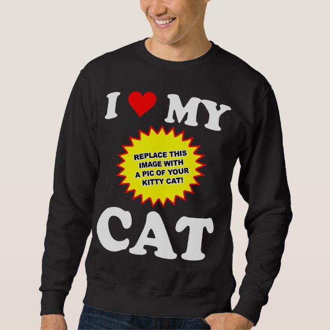 Sudadera PERSONALIZABLE Amo a mi gato (Anverso)