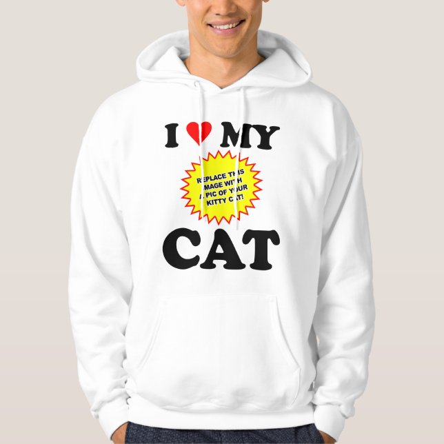 Sudadera PERSONALIZABLE Amo a mi gato (Anverso)