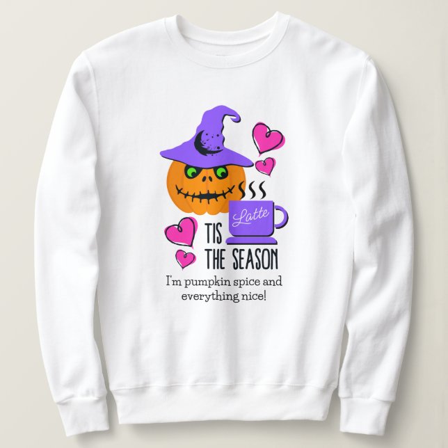Sudadera Personalizable Calabaza Spice Halloween Sweatshirt (Anverso del diseño)