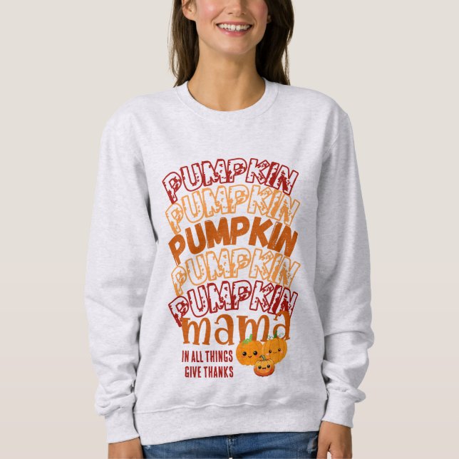 Sudadera Personalizable de Acción de Gracias PUMPKIN MAMA (Anverso)