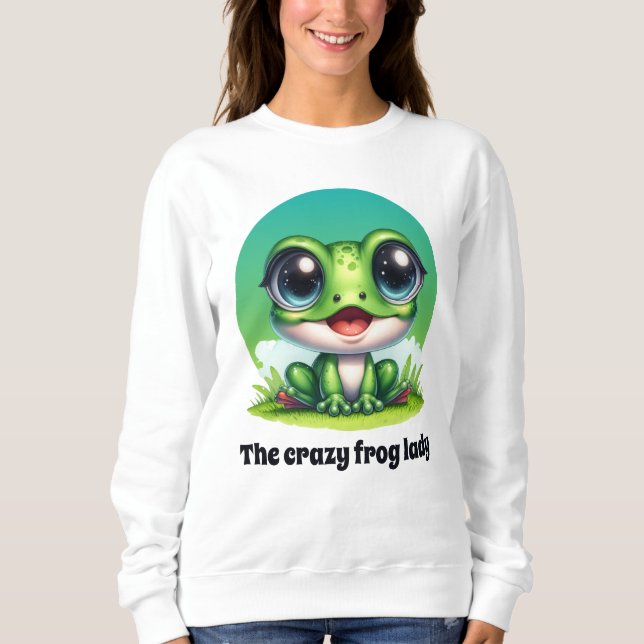 Sudadera Personalizable de amantes de la rana cuta (Anverso)