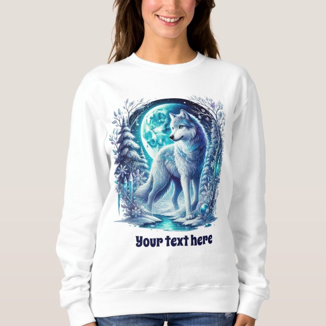 Sudadera Personalizable de lobo de invierno (Anverso)