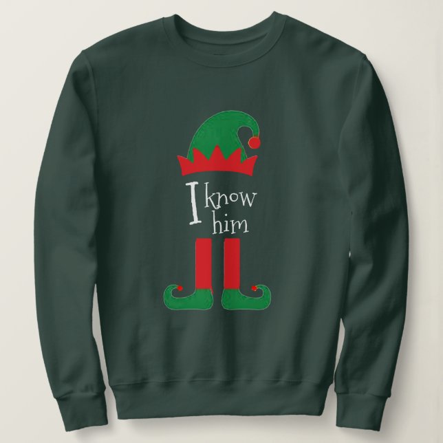 Sudadera Personalizable Divertido Elf Santa Navidades Lo Co (Anverso del diseño)
