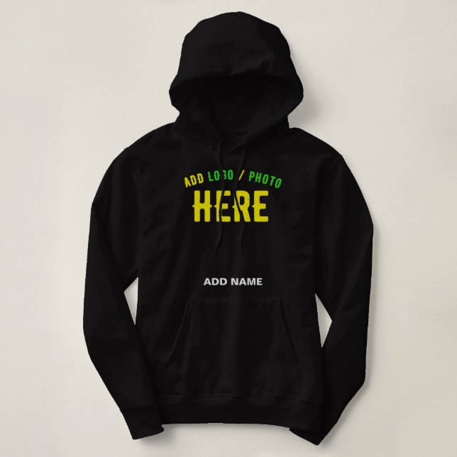 SUDADERA PERSONALIZABLE MODERNO ESTILO NEGRO VERIFICADO MAR (Diseño del anverso)