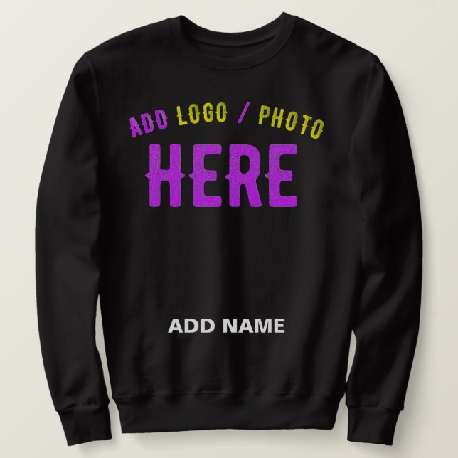SUDADERA PERSONALIZABLE MODERNO ESTILO NEGRO VERIFICADO MAR (Anverso del diseño)