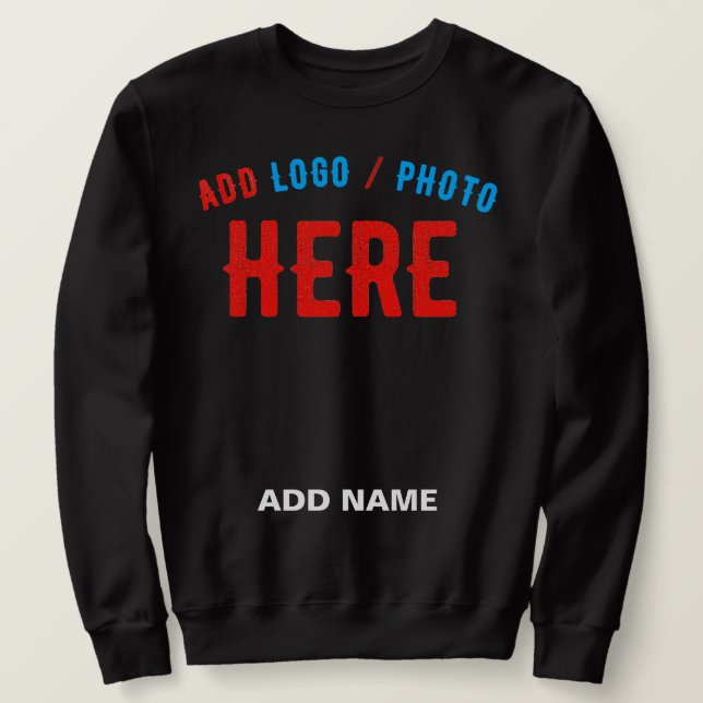 SUDADERA PERSONALIZABLE MODERNO ESTILO NEGRO VERIFICADO MAR (Anverso del diseño)