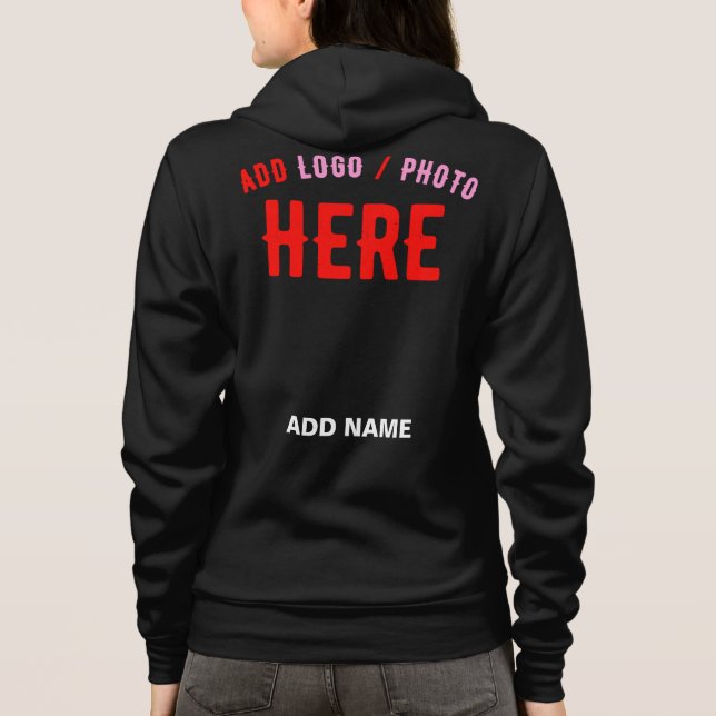 SUDADERA PERSONALIZABLE MODERNO ESTILO NEGRO VERIFICADO MAR (Reverso)