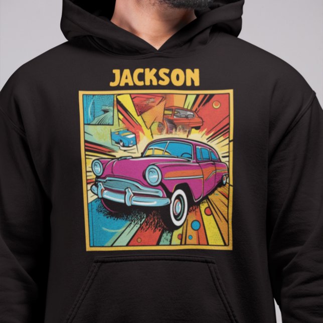 Sudadera Personalizable Retro Personalizado Pop Art Car Lov (Subido por el creador)