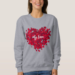 Sudadera Personalizable San Valentín Rojo Pétalos de rosa c