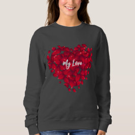 Sudadera Personalizable San Valentín Rojo Rojo Corazón Oscu