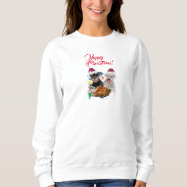 Sudadera Personalizable Schnauzer Perro Navideño Feliz