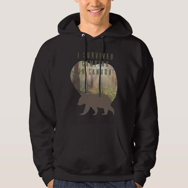 Sudadera Personalizable Sobreviví acampando en Canadá (Anverso)