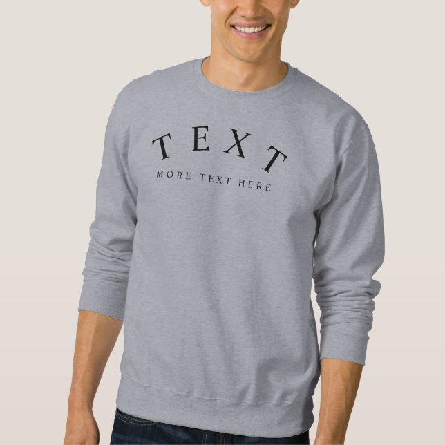 Sudadera Personalizable Texto hombres plantilla moderna gri (Anverso)