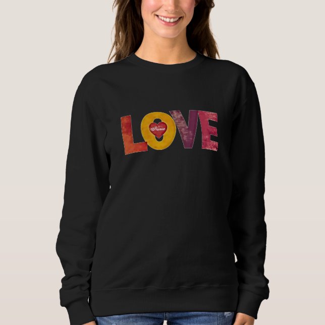 Sudadera Personalizable Valentine’s Day Heart Love Women’s  (Anverso)
