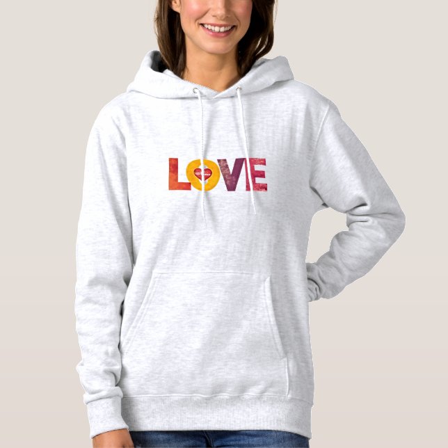 Sudadera Personalizable Valentine's Day Heart Love Women's  (Anverso)