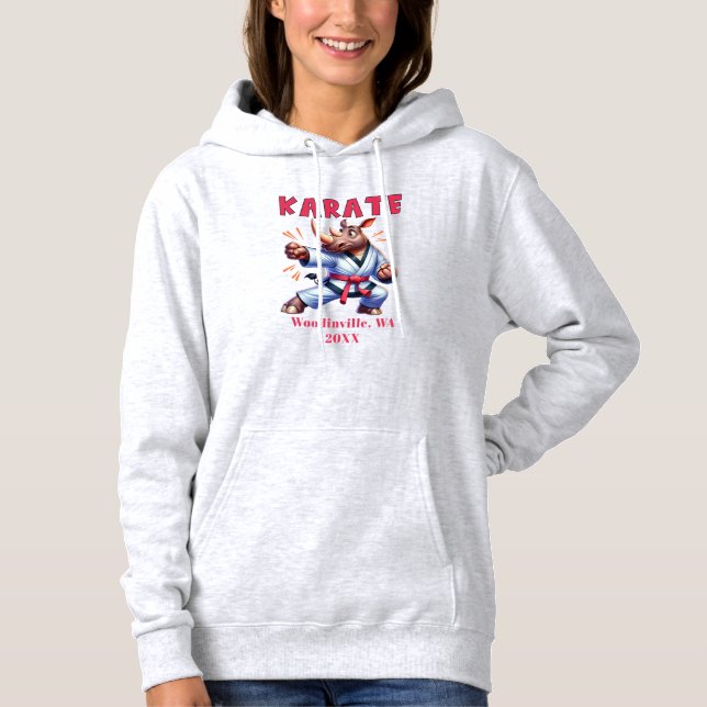 Sudadera Personalización de Karate Nombre de la fecha de ub (Anverso)