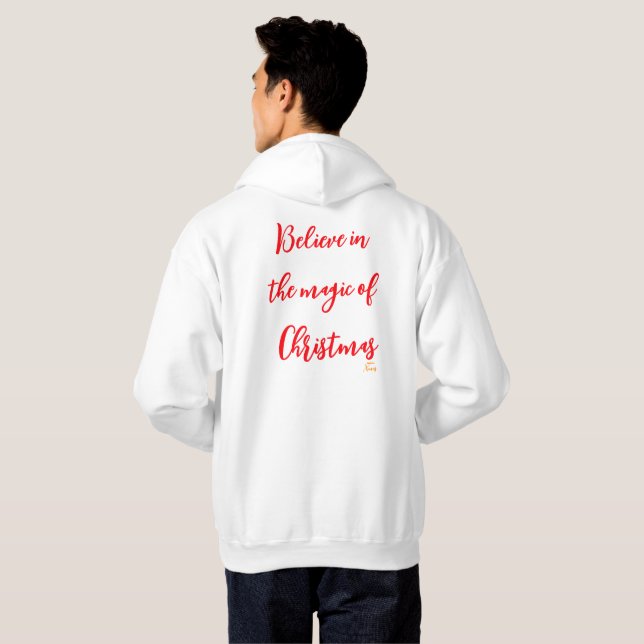 Sudadera Personalización de navidades blancas encapuchadas  (Reverso completo)