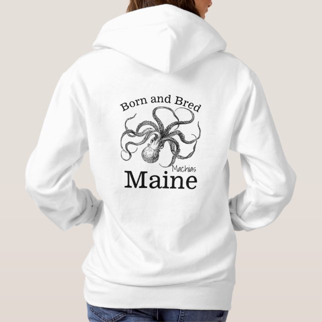 Sudadera Personalización hecha en tu ciudad, pulpo estatal (Reverso)
