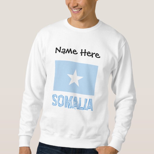 Sudadera Personalización negra de la bandera somalí de Soma (Anverso)