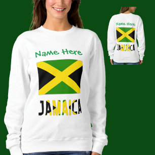 Sudadera Personalización verde de Jamaica y la bandera de J