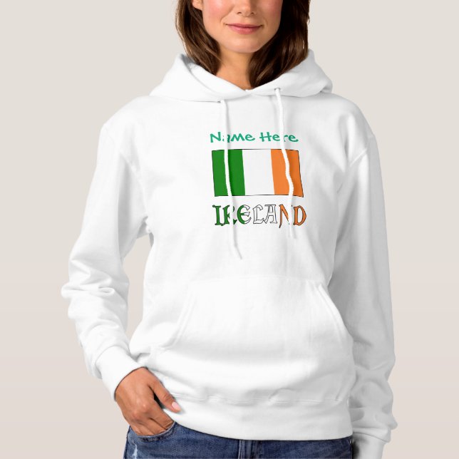 Sudadera Personalización verde de la bandera irlandesa (Anverso)