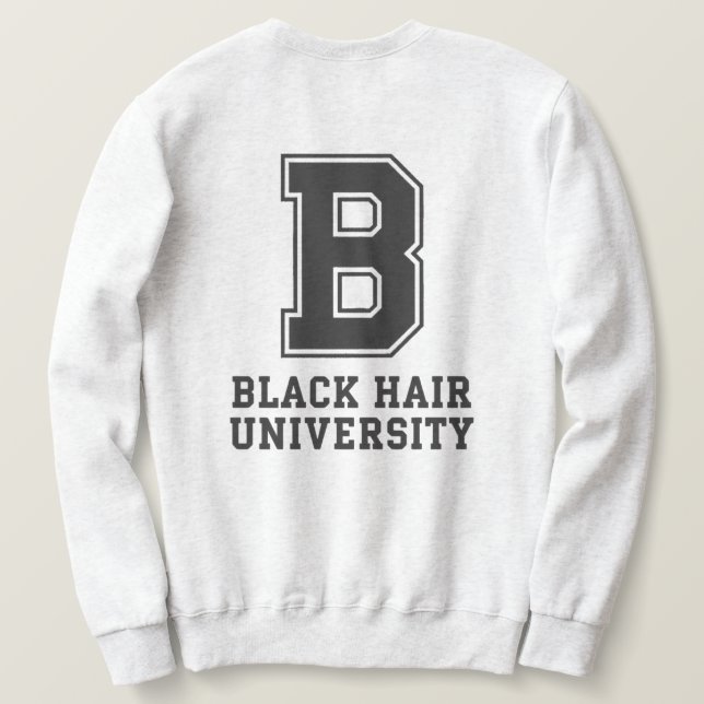 Sudadera personalizada con carta universitaria par (Reverso del diseño)