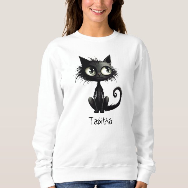 Sudadera personalizada de Halloween de gato espelu (Anverso)