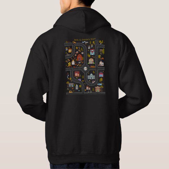 Sudadera personalizada "Juega coches en la espalda (Reverso)