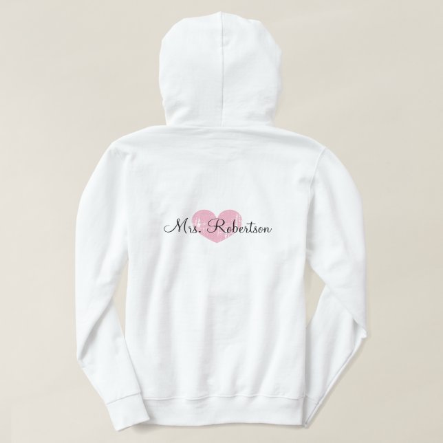 Sudadera Personalizada señora boda cremallera chaqueta para (Reverso del diseño)