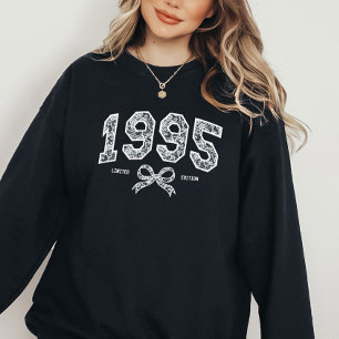 Sudadera Personalizado 30 cumpleaños 1995 Lace Coquette Bow