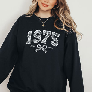 Sudadera Personalizado 50 cumpleaños 1975 Lace Coquette Bow