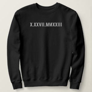 Sudadera Personalizado Aniversario Numérico Romano Fecha Añ