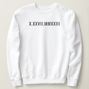 Sudadera Personalizado Aniversario Numérico Romano Fecha Añ