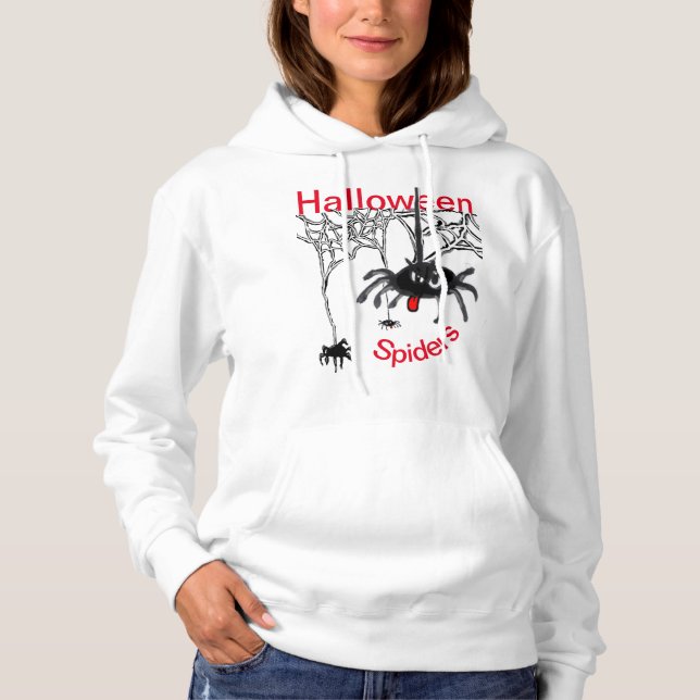 Sudadera Personalizado Araña de Halloween. Hoodie de texto (Anverso)