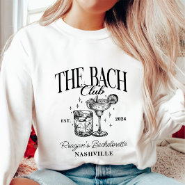 Sudadera Personalizado Bachelorette Retro Cóctel Negro