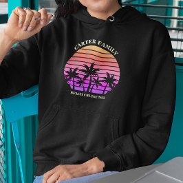 Sudadera Personalizado Beach Trip Isla Tropical Sunset Blac