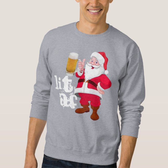 Sudadera Personalizado Beer Amo Santa LIT Funny Navidades A (Anverso)