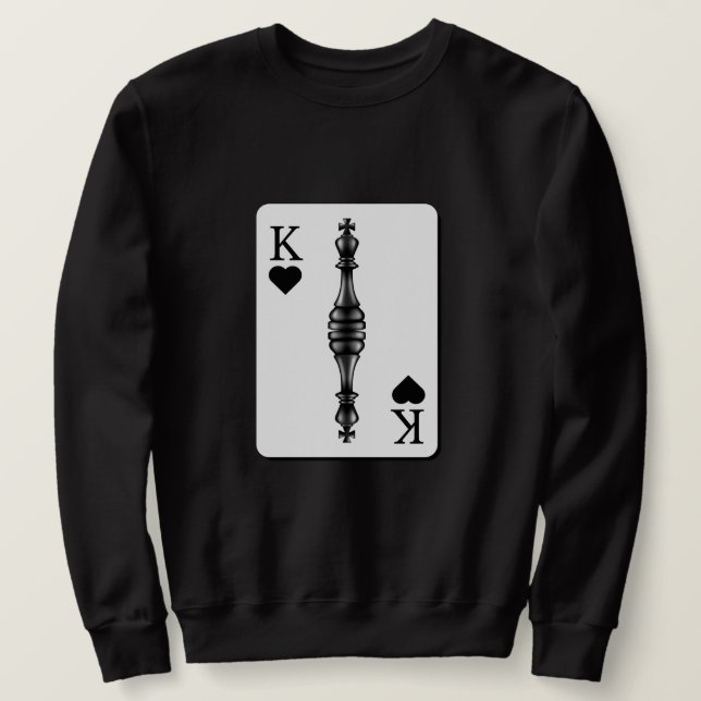Sudadera Personalizado BLACK KING JUGANDO TARJETA DE ajedre (Anverso del diseño)