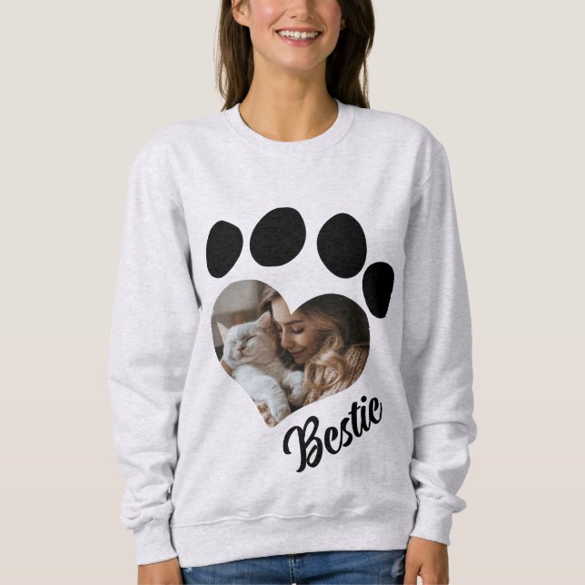 Sudadera Personalizado Cat Lover Sweatshirt - Añadir tu fot (Anverso)