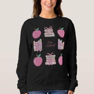 Sudadera Personalizado Coquette Teacher Apple y Libro