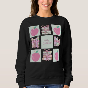 Sudadera Personalizado Coquette Teacher Apple y Libro