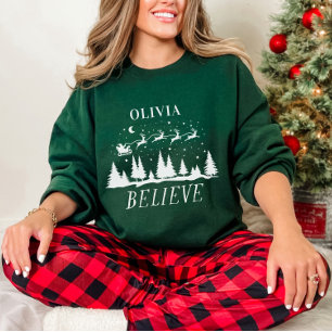 Sudadera Personalizado Cree Trineo de Santa Navidad coincid