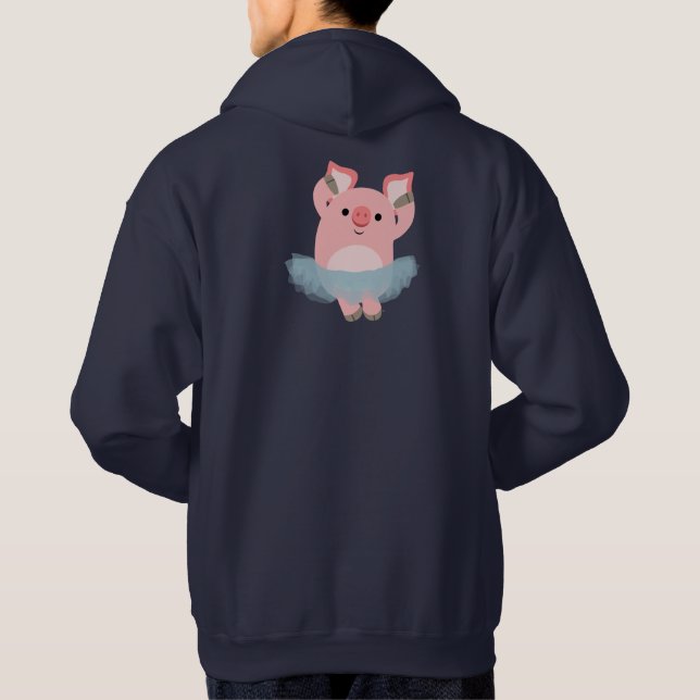 Sudadera Personalizado Cute Ballerina Pig Hoodie (Reverso)