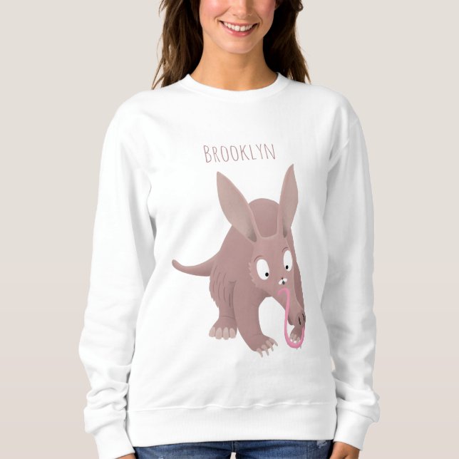 Sudadera Personalizado de aardvark gracioso (Anverso)