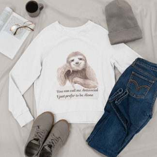 Sudadera Personalizado de acuarela de humor antisocial intr