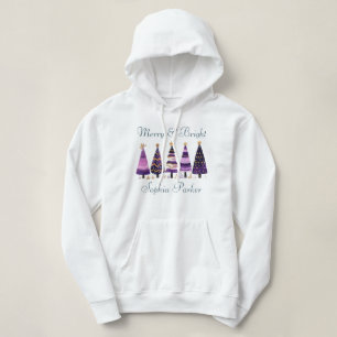 Sudadera Personalizado de árboles navideños de invierno ros