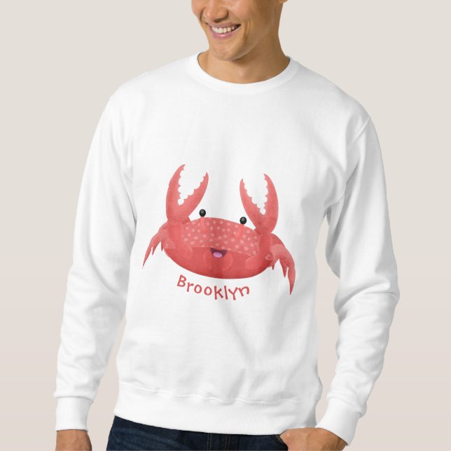 Sudadera Personalizado de cangrejo rojo lindo ilustracion (Anverso)