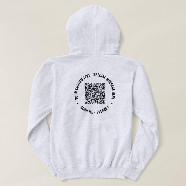 Sudadera Personalizado de código QR y plantilla de host com (Reverso del diseño)